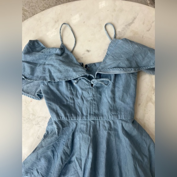 N/nicholas dress ruffle off the shoulder sleeves - Picture 3 of 5